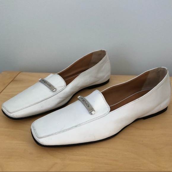 Fendi Shoes - *SALE FENDI White Flats Loafers Shoes Soft Leather